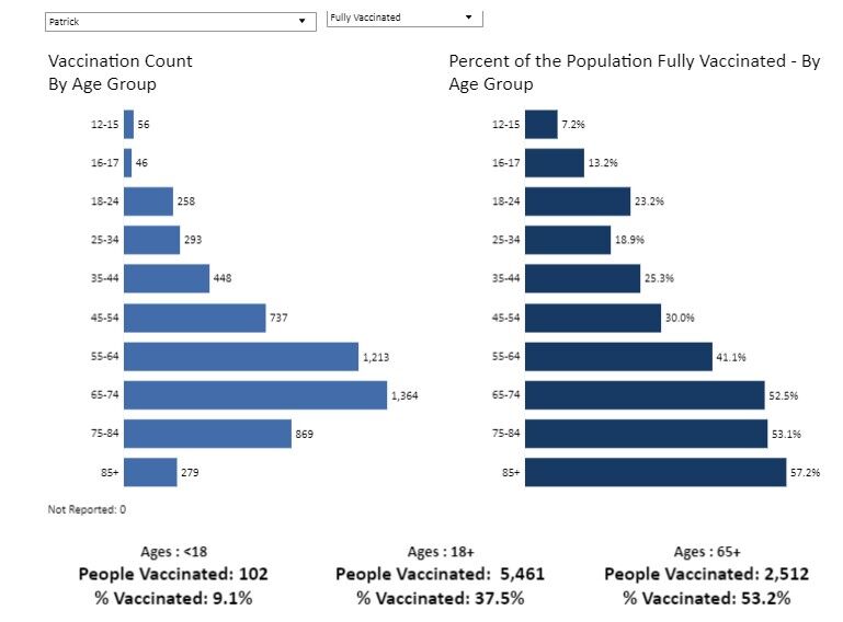 Patrick County's fully vaccinated by age
